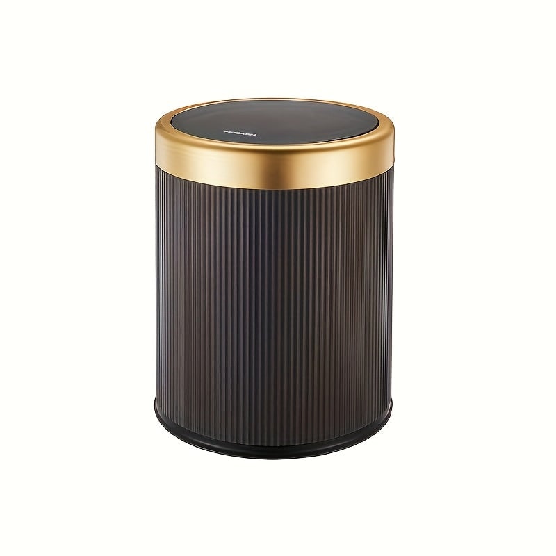 Trash Can Round Design Press Drop Lid Waste Bin - Image 8