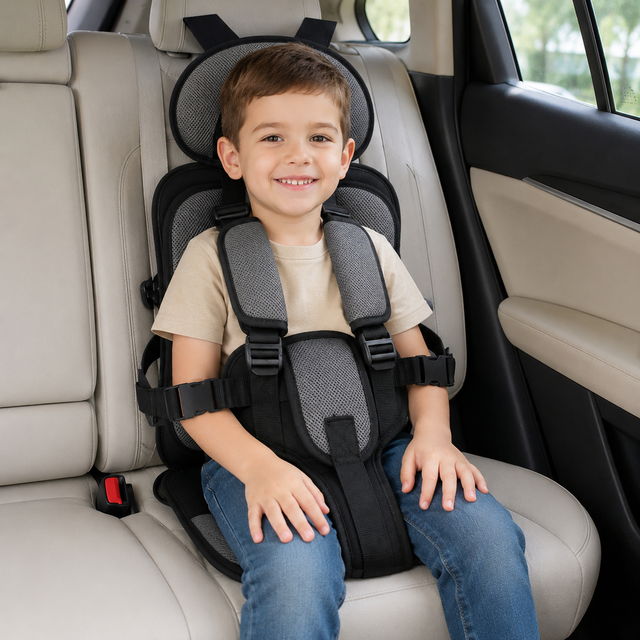 Travel Car Seat 5-Point Safety Harness Compact Design - Image 2