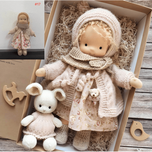 Waldorf Doll Handmade Soft Wool Toy Durable and Cute - Image 2
