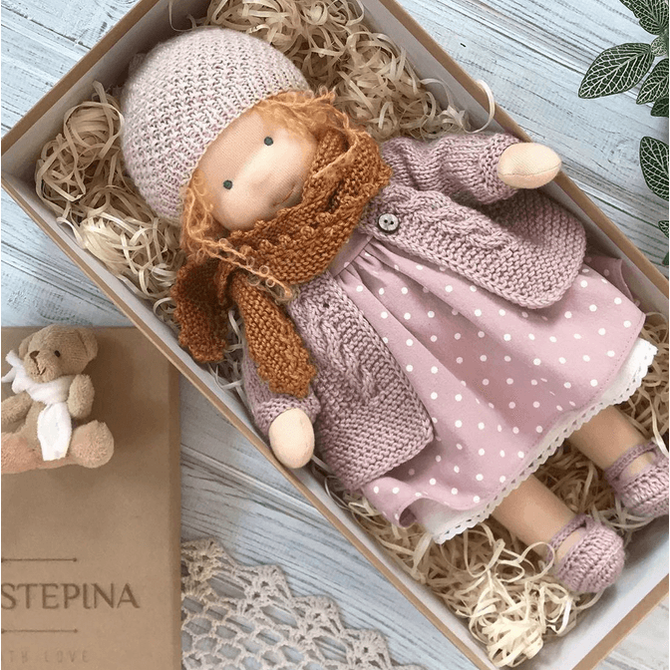 Waldorf Doll Handmade Soft Wool Toy Durable and Cute - Image 4