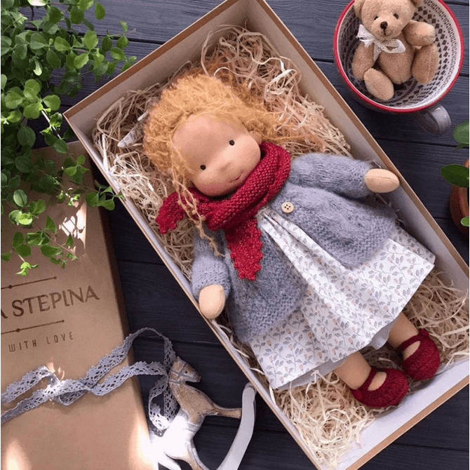 Waldorf Doll Handmade Soft Wool Toy Durable and Cute - Image 8