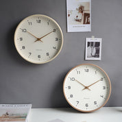Wall Clock Wood Scandinavian Minimalist Silent Analog Clock - Image 1