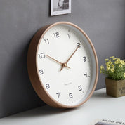 Wall Clock Wood Scandinavian Minimalist Silent Analog Clock - Image 2