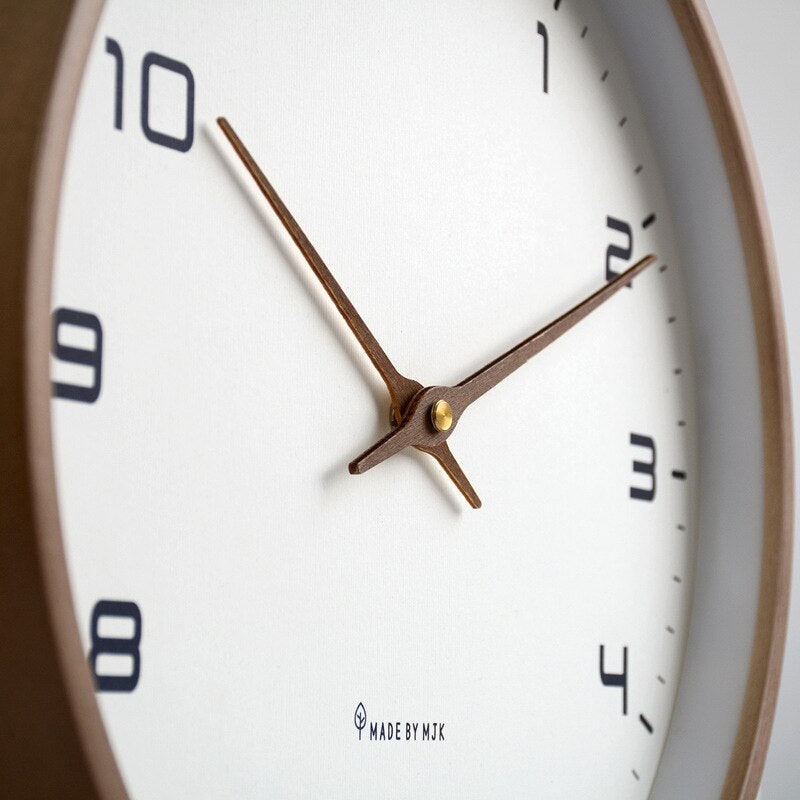 Wall Clock Wood Scandinavian Minimalist Silent Analog Clock - Image 3