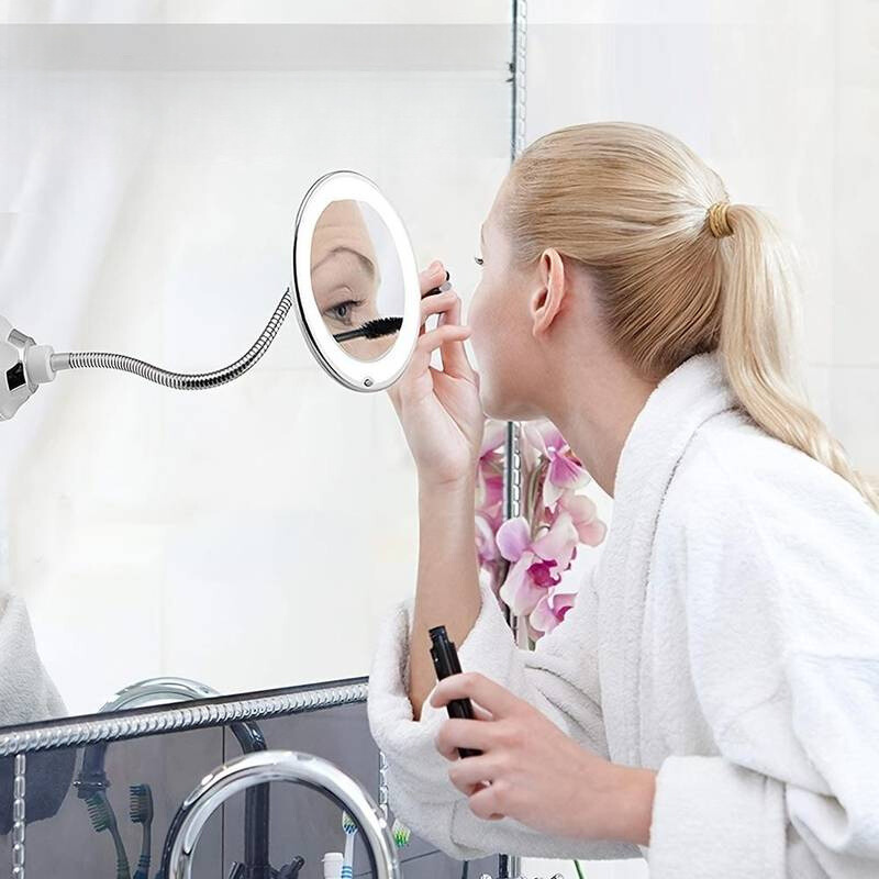 Wall Mirror Adjustable Arm Makeup and Grooming 5-Inch - Image 1