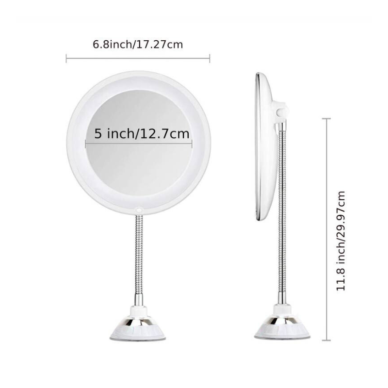 Wall Mirror Adjustable Arm Makeup and Grooming 5-Inch - Image 2
