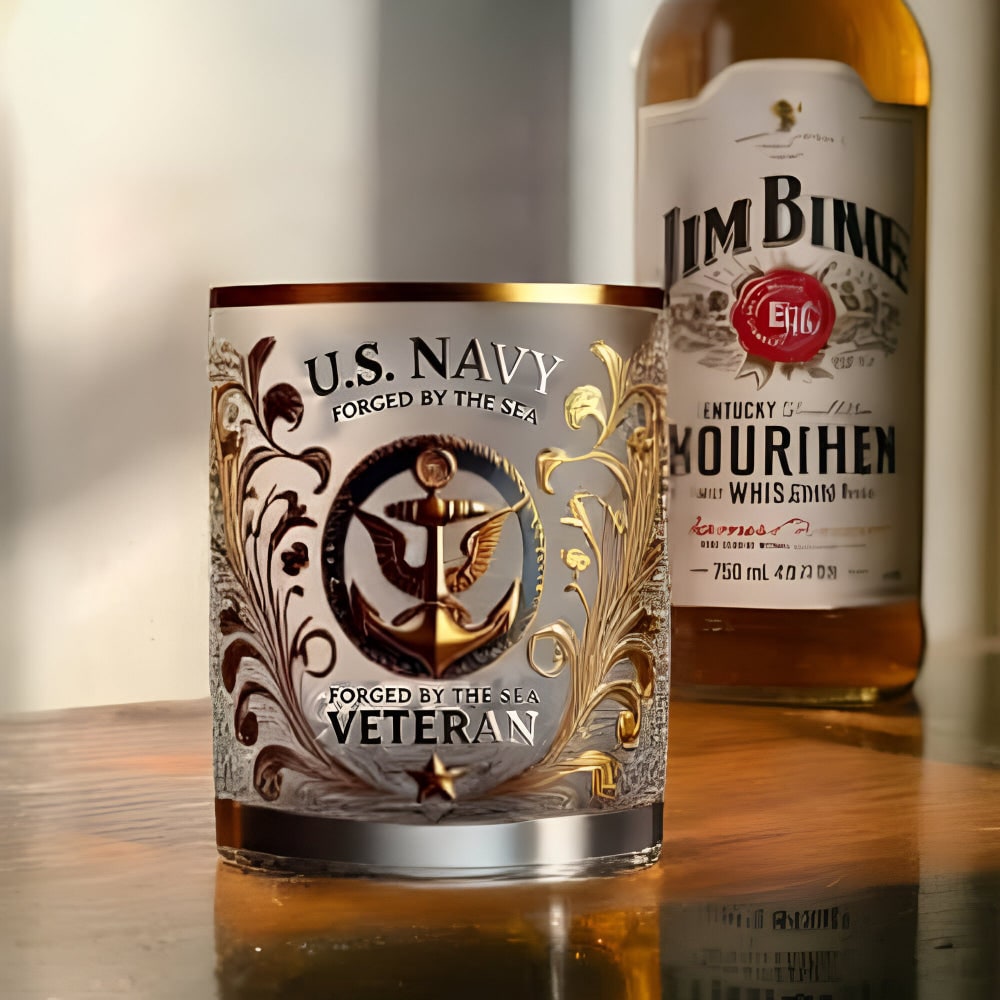 Whiskey Glass Set Engraved Military Tribute Design - Image 10