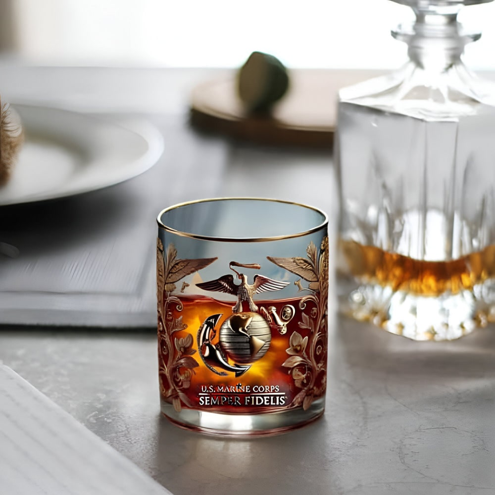 Whiskey Glass Set Engraved Military Tribute Design - Image 11
