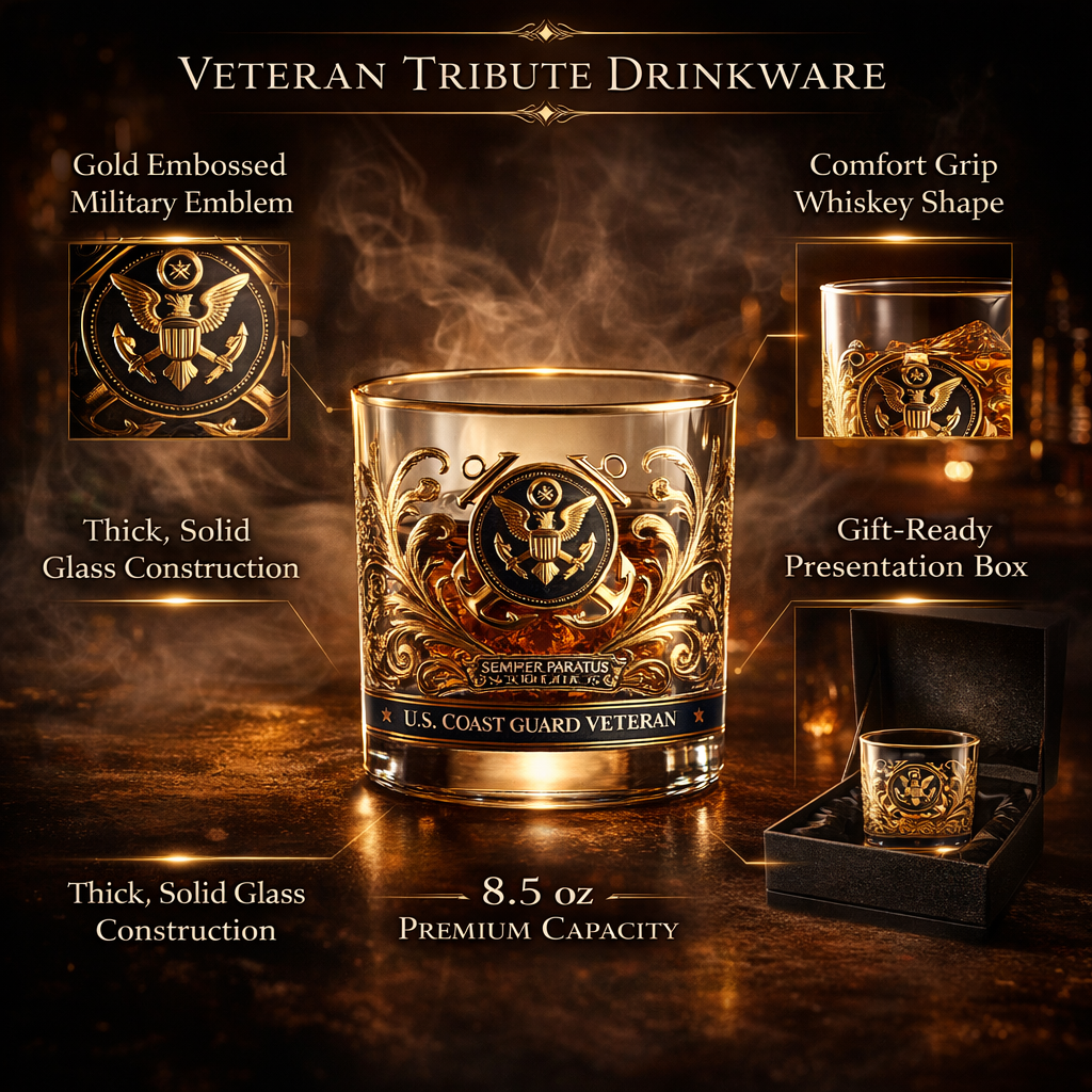 Whiskey Glass Set Engraved Military Tribute Design - Image 6