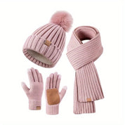 Winter Hat Winter Scarf Accessory Set Touchscreen Gloves - Image 3
