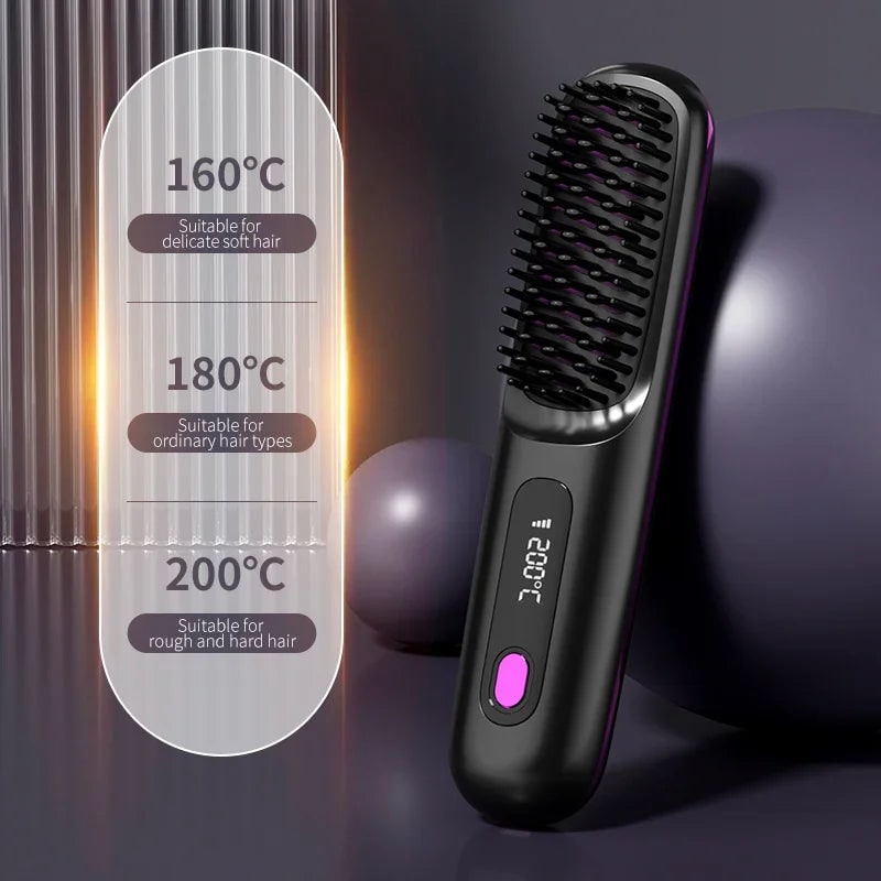 Wireless Hair Straightener USB Charging & Lcd Display Ceramic - Image 5