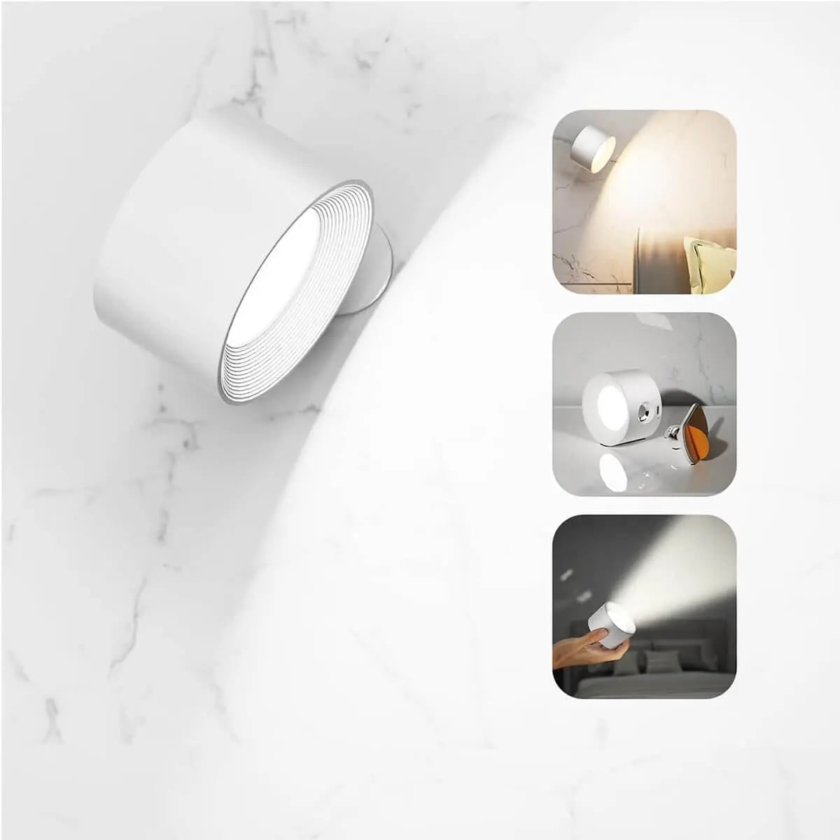 Wireless Rechargeable Wall Lamp Scandinavian Design Modern Style - Image 2