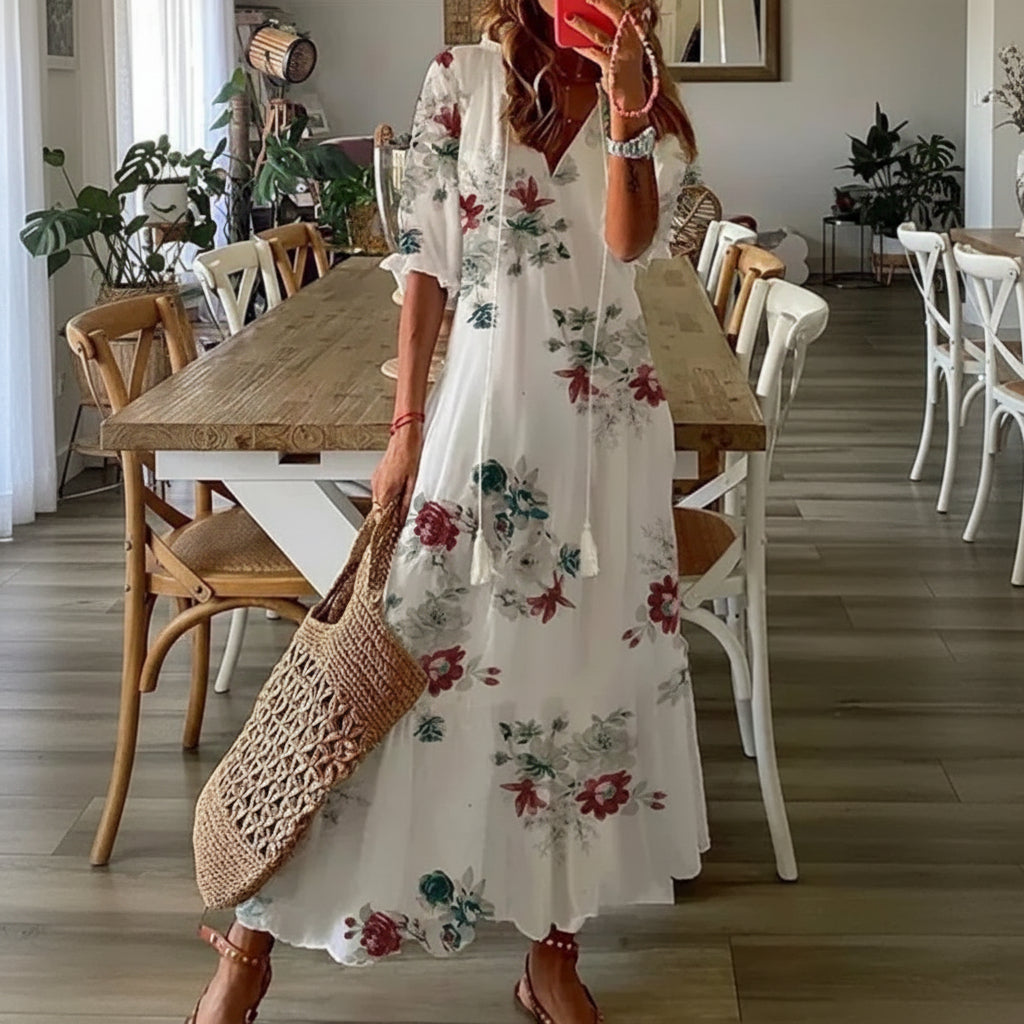 Women's Floral Maxi Dress Summer | Beach Vacation - Image 1
