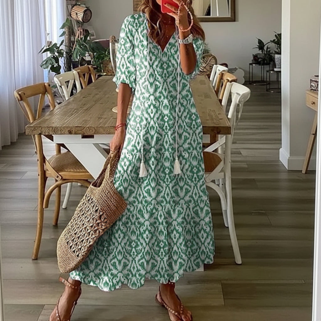 Women's Floral Maxi Dress Summer | Beach Vacation - Image 3