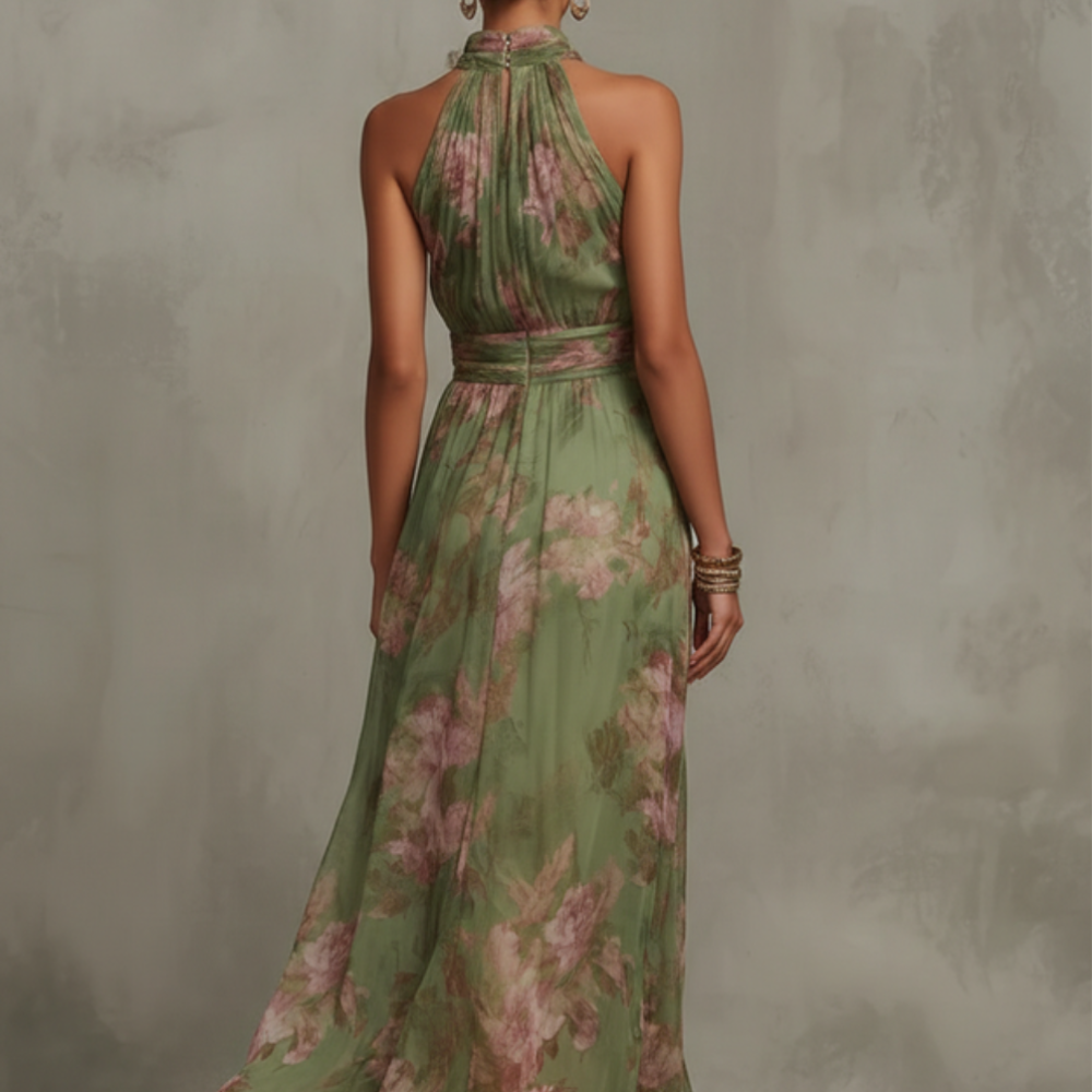 Women's Halter Neck Floral Dress Flowy Summer | Casual Dress - Image 2