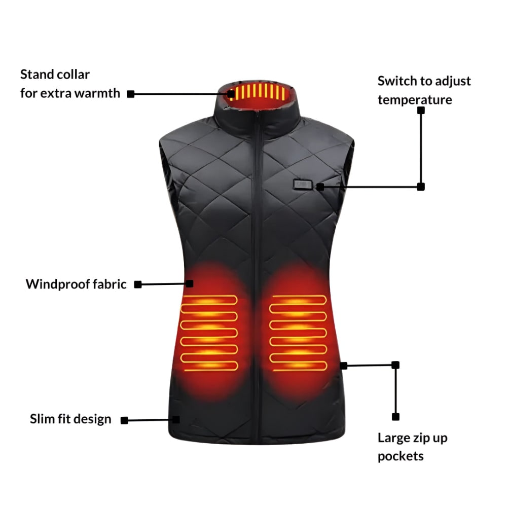 Women's Heated Vest Outdoor Electric Adjustable Fit Thermal - Image 12