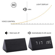 Wood Alarm Clock LED Display and Voice Control Functionality - Image 15