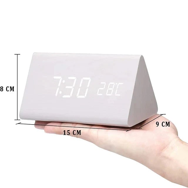 Wood Alarm Clock LED Display and Voice Control Functionality - Image 6
