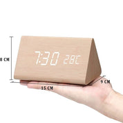 Wood Alarm Clock LED Display and Voice Control Functionality - Image 7