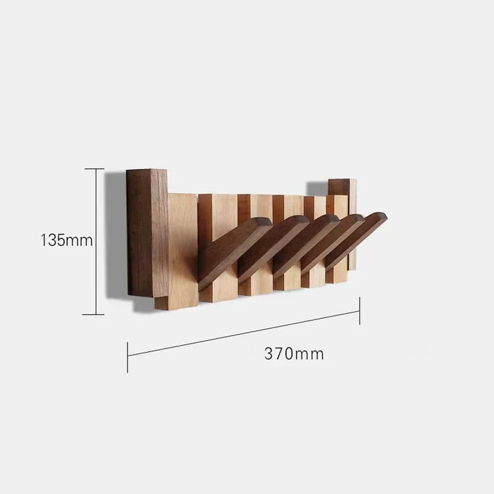 Wood Wall Hook Rack Coats and Scarves Modern Home Organizer - Image 6