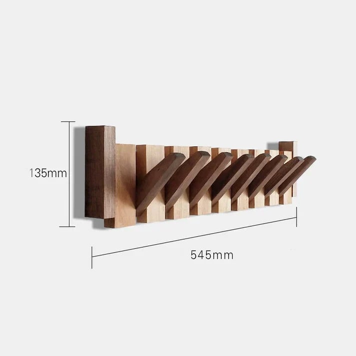 Wood Wall Hook Rack Coats and Scarves Modern Home Organizer - Image 9