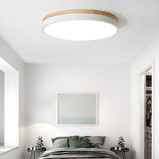 Wooden Flush Ceiling Living Room Modern Round Design - Image 1