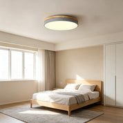 Wooden Flush Ceiling Living Room Modern Round Design - Image 10