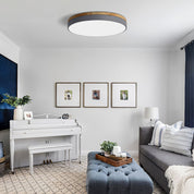Wooden Flush Ceiling Living Room Modern Round Design - Image 12