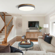 Wooden Flush Ceiling Living Room Modern Round Design - Image 13