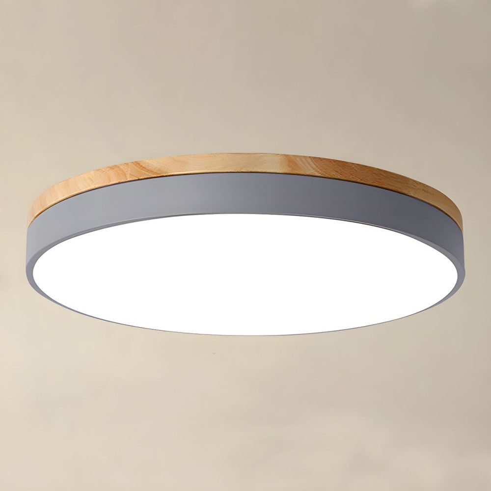 Wooden Flush Ceiling Living Room Modern Round Design - Image 16