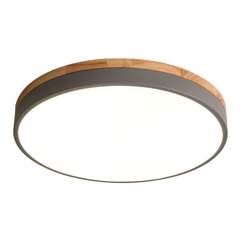 Wooden Flush Ceiling Living Room Modern Round Design - Image 17