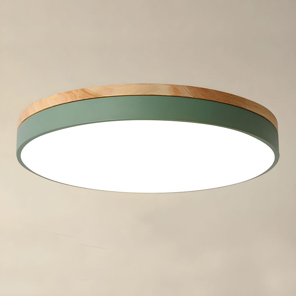 Wooden Flush Ceiling Living Room Modern Round Design - Image 18