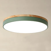 Wooden Flush Ceiling Living Room Modern Round Design - Image 18