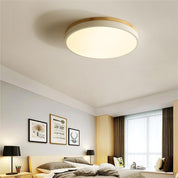 Wooden Flush Ceiling Living Room Modern Round Design - Image 2