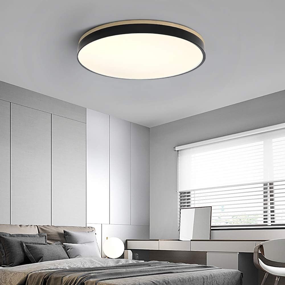 Wooden Flush Ceiling Living Room Modern Round Design - Image 22