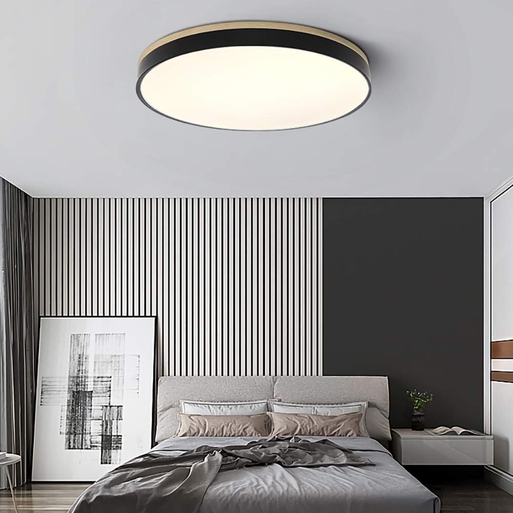 Wooden Flush Ceiling Living Room Modern Round Design - Image 23