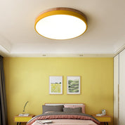 Wooden Flush Ceiling Living Room Modern Round Design - Image 24