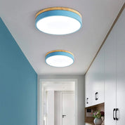 Wooden Flush Ceiling Living Room Modern Round Design - Image 26