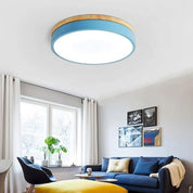 Wooden Flush Ceiling Living Room Modern Round Design - Image 27