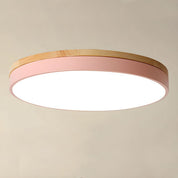 Wooden Flush Ceiling Living Room Modern Round Design - Image 31