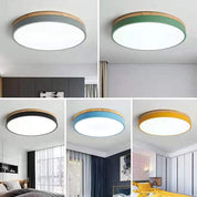 Wooden Flush Ceiling Living Room Modern Round Design - Image 32