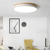 Wooden Flush Ceiling Living Room Modern Round Design - Image 4