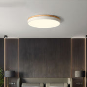 Wooden Flush Ceiling Living Room Modern Round Design - Image 5