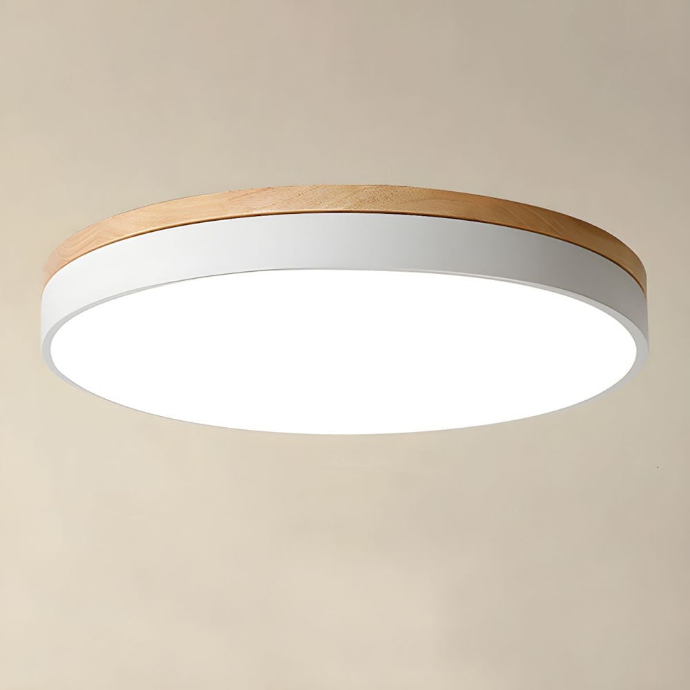Wooden Flush Ceiling Living Room Modern Round Design - Image 6