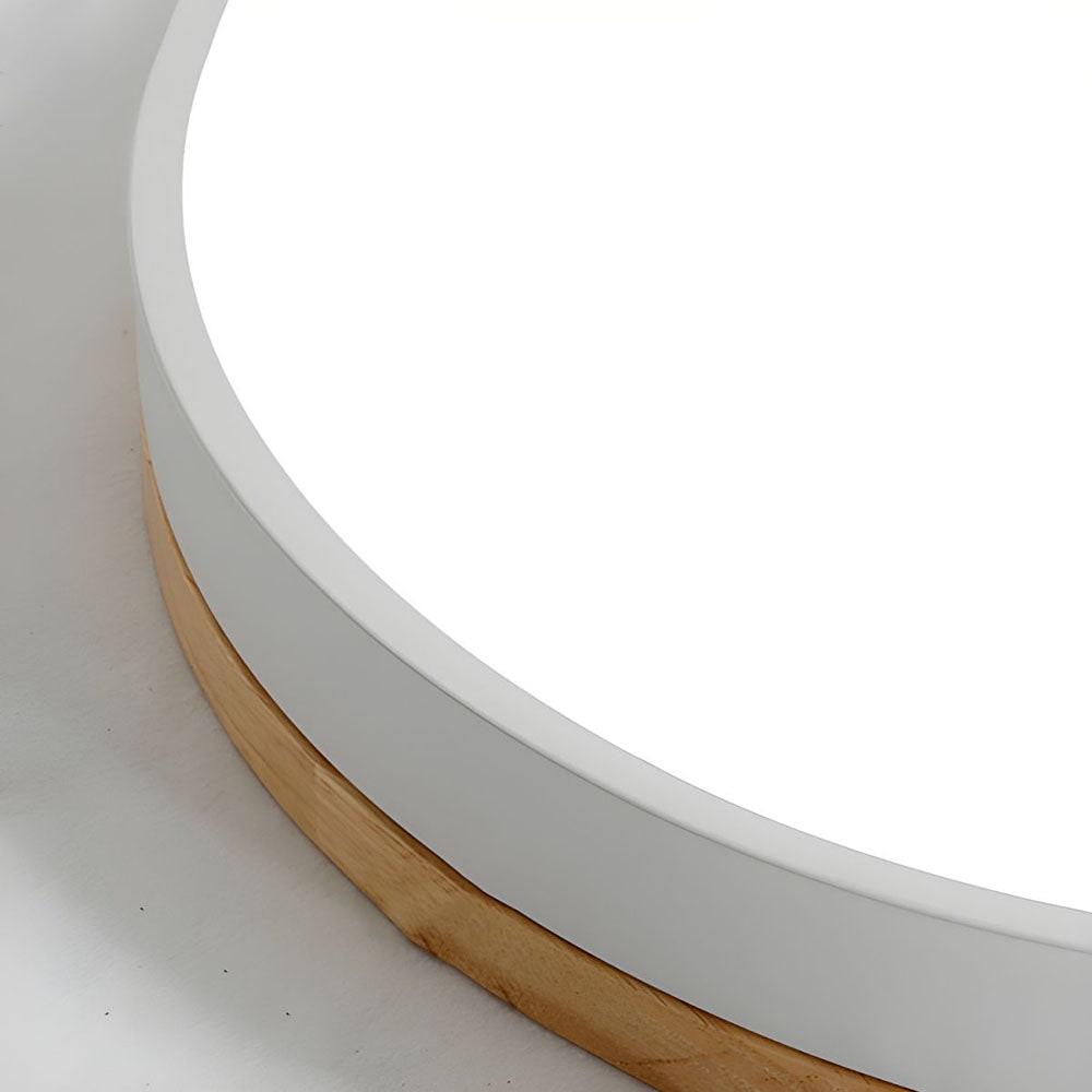 Wooden Flush Ceiling Living Room Modern Round Design - Image 7
