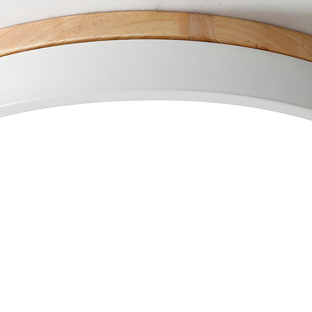Wooden Flush Ceiling Living Room Modern Round Design - Image 8