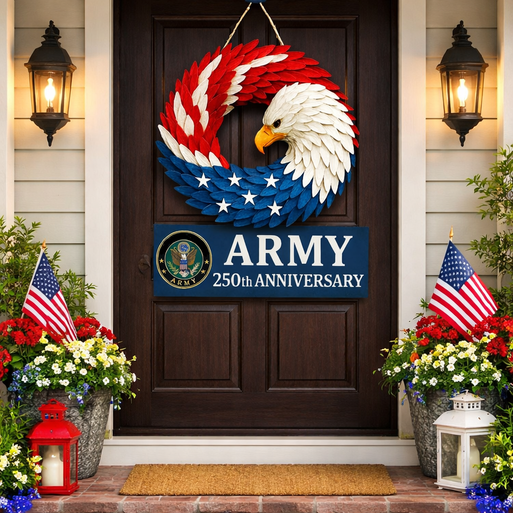 Wreath Front Door Patriotic Decor Eagle Design - Image 4