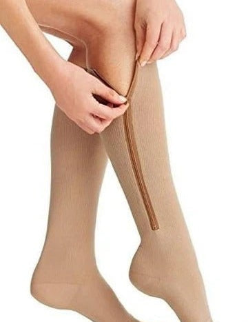 Zippered Compression Socks Supportive Calf Sleeve Design - Image 1